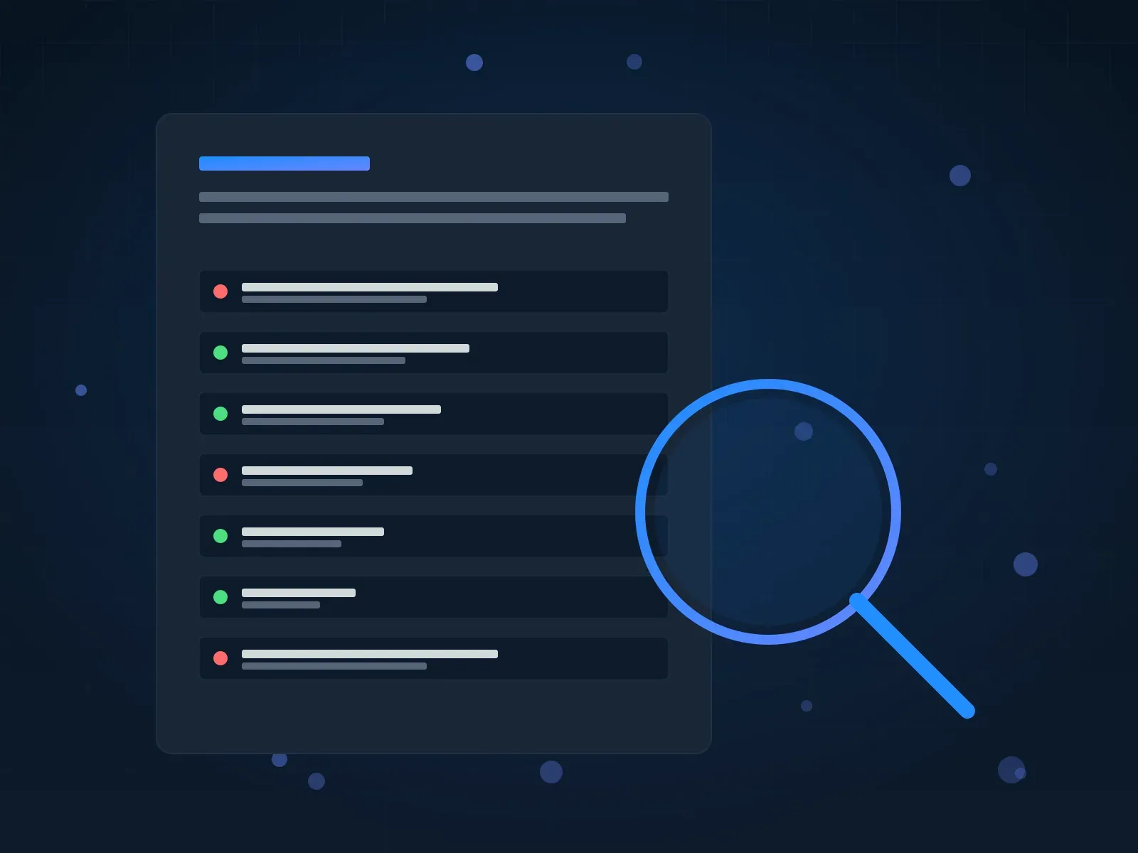 Magnifying glass hovering over a CLUE report document showing rows of claim history entries, illustrating the pre-file CLUE pull process.
